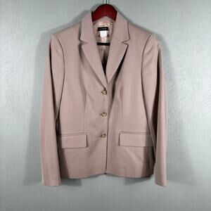 J Crew Women Size 4 Taupe Three Button Wool Business Office Career Blazer Jacket